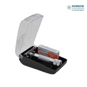 Merkur 334C HD Set of Double Edge Razor Compact Handle, Chrome Finish, 10 blades