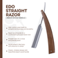 DV-8009143, Dovo Straight Razor EDO, 5/8”, carbon, 1/1 full hollow, Ultra compressed beech wood