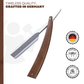 DV-8009143, Dovo Straight Razor EDO, 5/8”, carbon, 1/1 full hollow, Ultra compressed beech wood