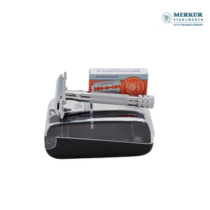 Merkur 333C Set of Classic Double-Edge Safety Razor, Bright Chrome Finish, 10 blades