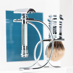 Merkur 3981 - 3pcs Shaving Set, Bright Chrome Finish