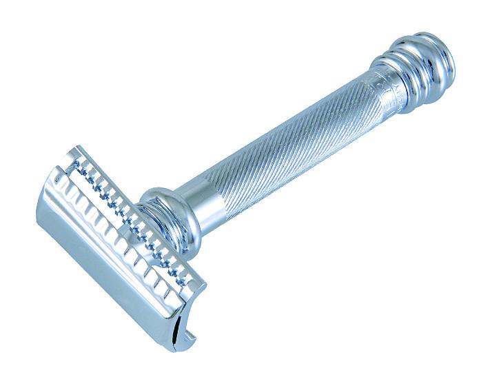 Merkur 39C Double Edge Safety Razor, Slanted Cut, Extra Long Handle, Chrome, Double Edge Safety Razors