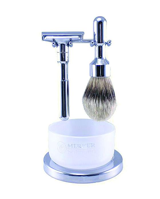 Merkur Futur 4pc Double Edge Safety Razor Shaving Set, Polished, Double Edge Safety Razors