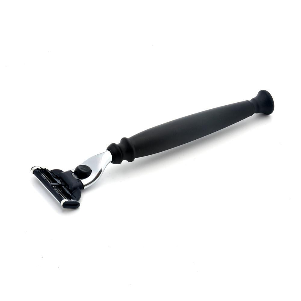 PureBadger Collection Shaving Razor Matte Black Handle - Mach3 Head, Cartridge Razors