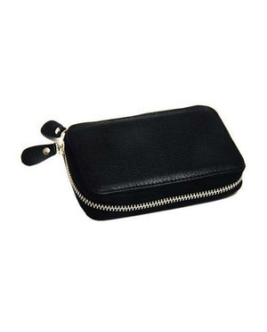 PureBadger Collection Univeral Black Pebble Leather DE Safety Razor Case, With Nubuck Lining, Razor Accessory