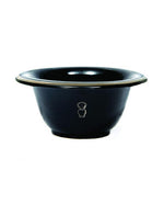 PureBadger Collection Shaving Bowl, Black Porcelain With Silver Rim, Stands, Bowls, Bags