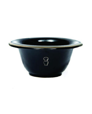 PureBadger Collection Shaving Bowl, Black Porcelain With Silver Rim, Stands, Bowls, Bags