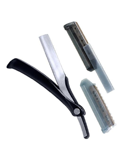 Vincent Professional Combo Razor - Black Handle, Straight Razors